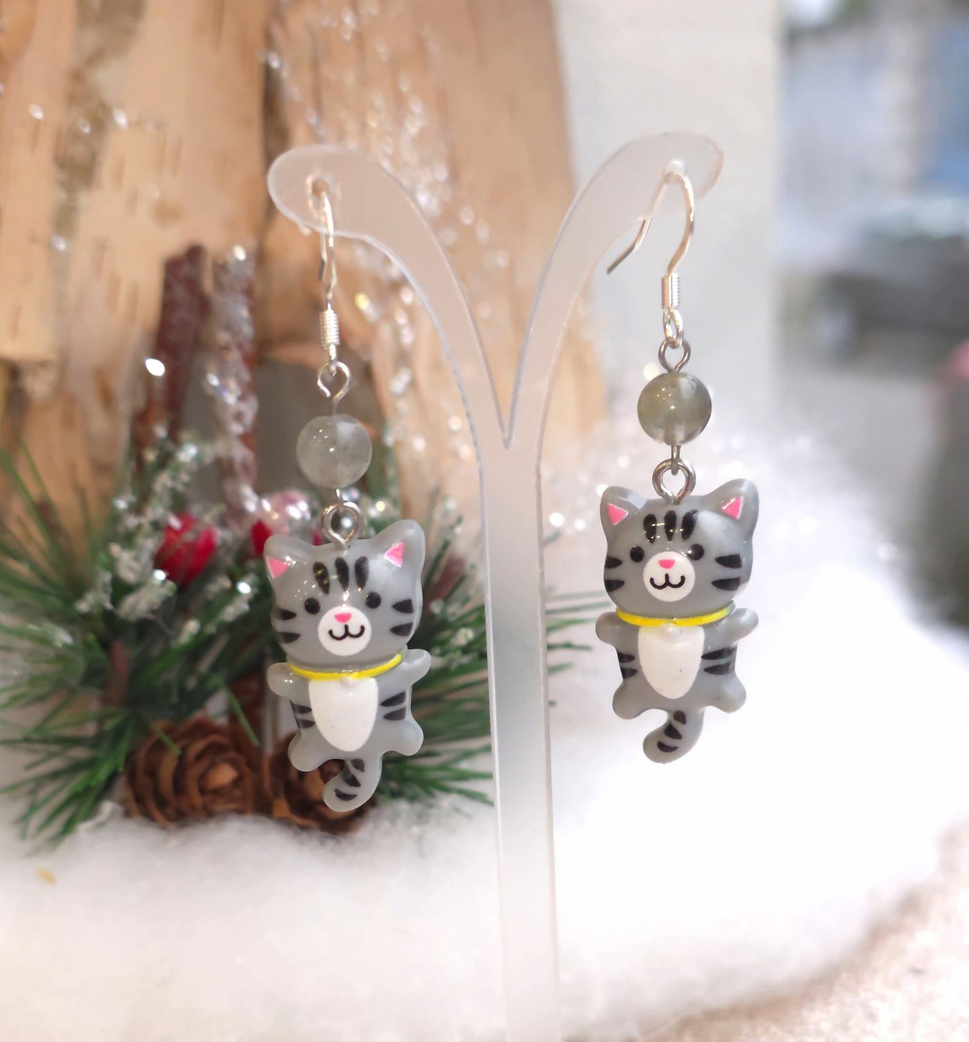 Boucle Labradorite ptit chaton mignon