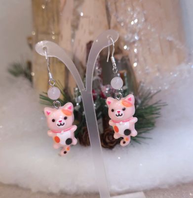 Boucle Quartz Rose ptit chaton mignon