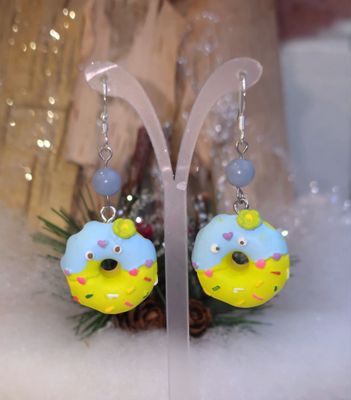 Boucle Angelite donut résine Angélite