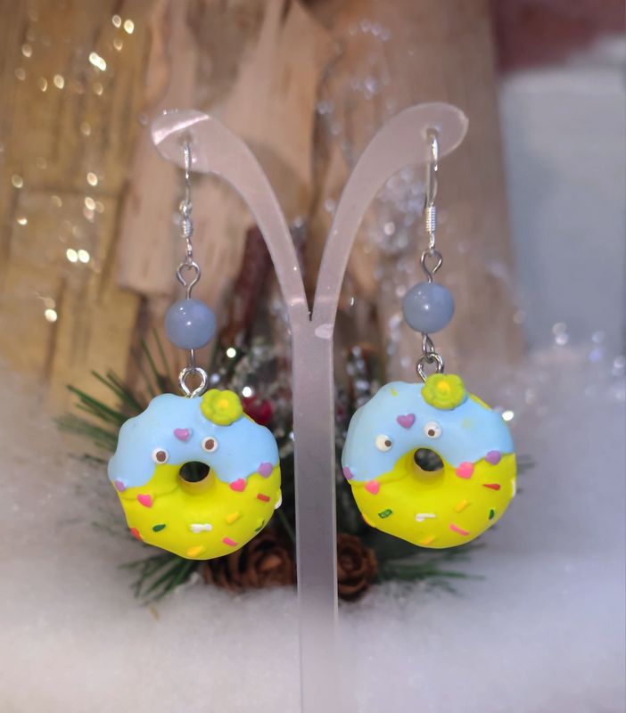 Boucle Angelite donut résine Angélite