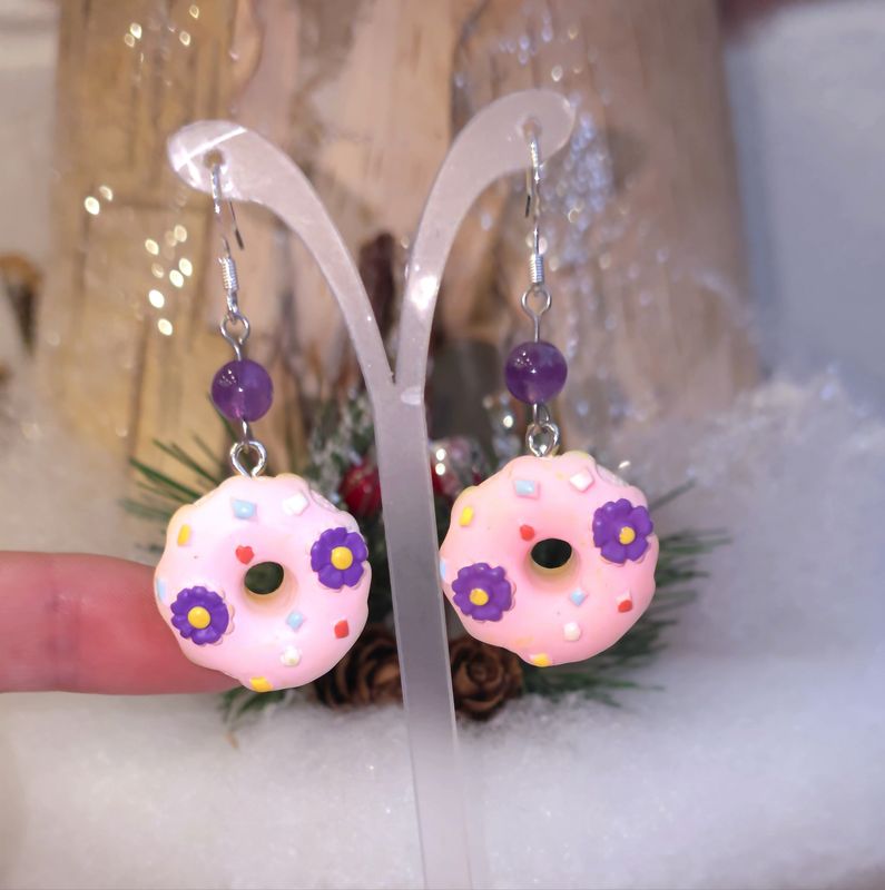 Boucle Amethyste donuts Améthyste