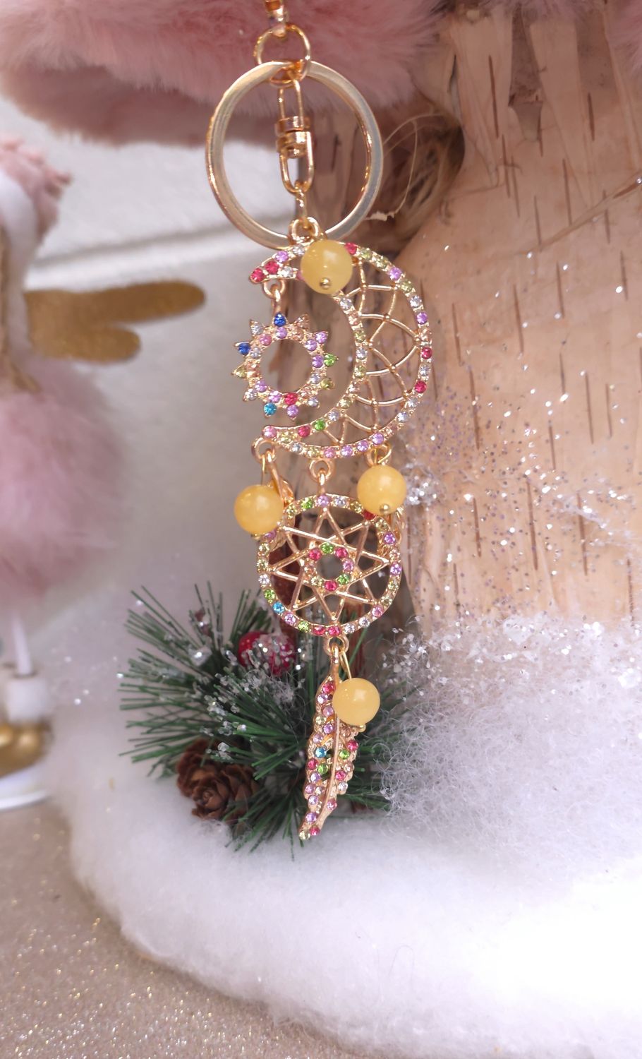 Bijoux de Sac/Porte Clés - Calcite Jaune 