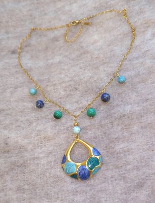 Collier Malachite/Lapis Lazuli/Opale Bleue