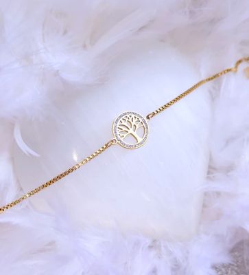 Bracelet Arbre de vie - Acier inoxydable Or