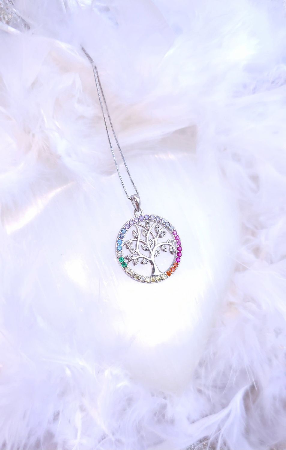 Pendentif Arbre de vie 7 chakras - Argent 925