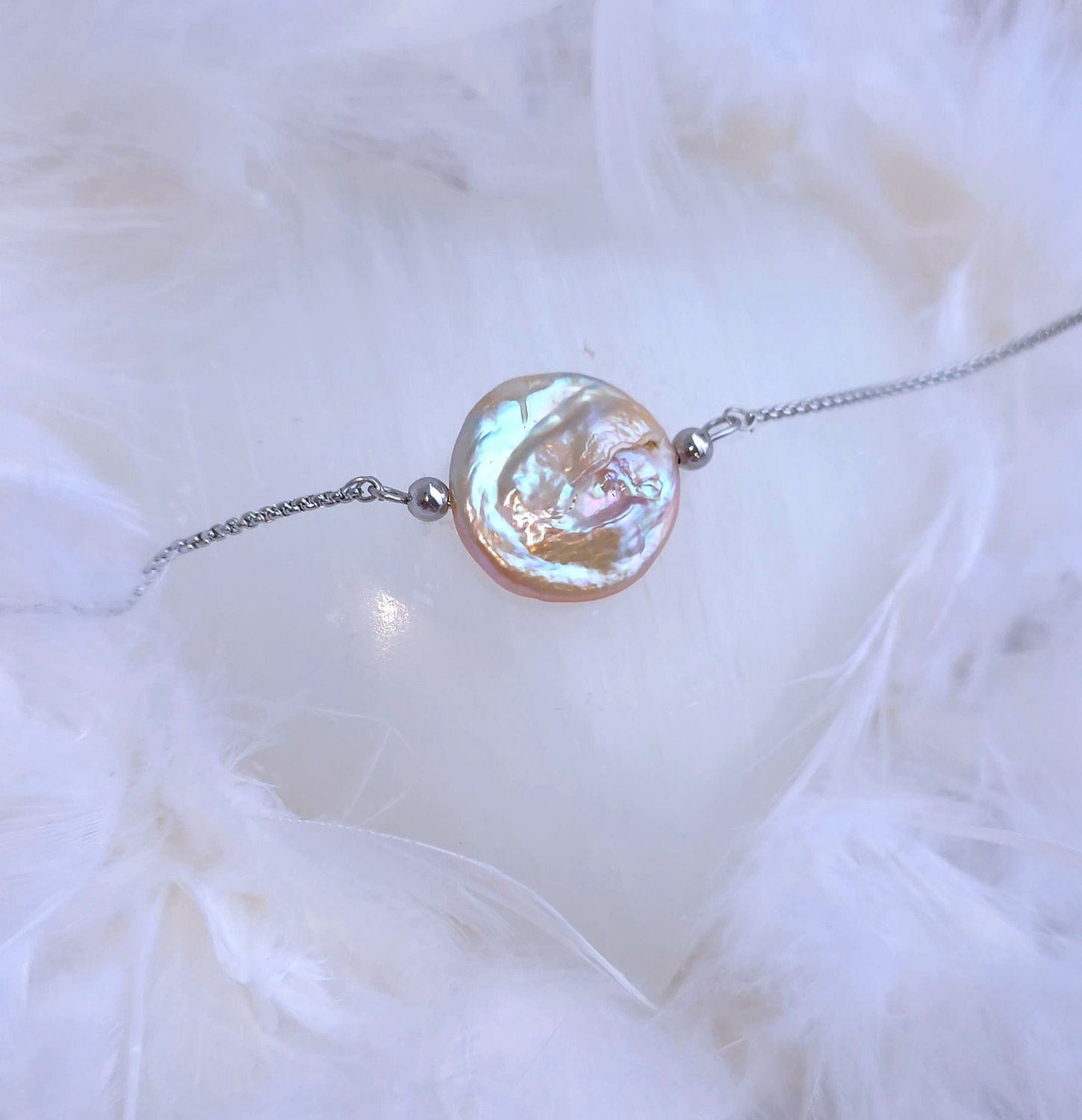 Bracelet Nacre n°2 - Acier inoxydable Argenté 