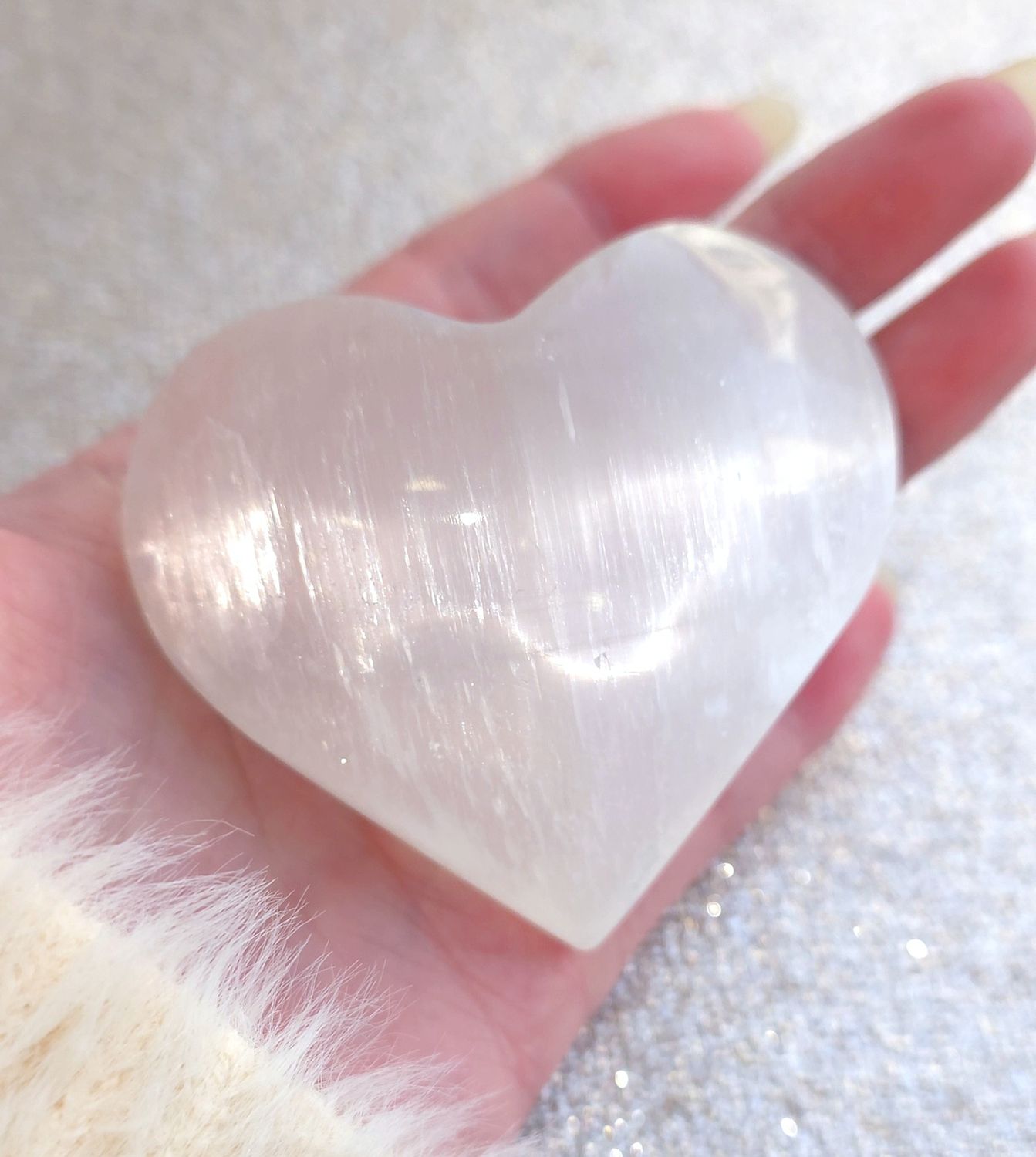 Selenite Galet Cœur