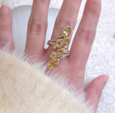 Bague Argent Citrine Naturelle AAA