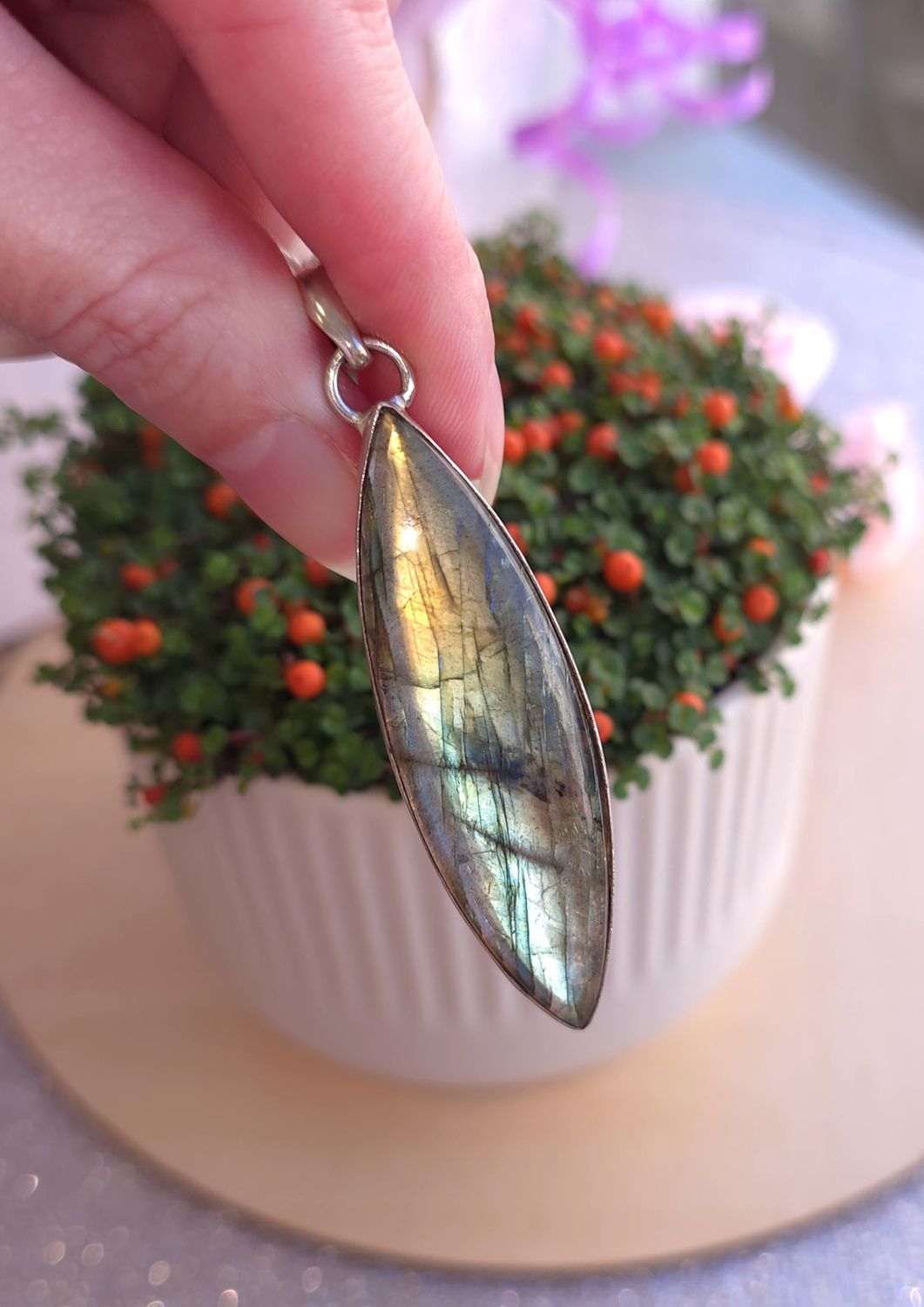 Labradorite Bleu n°3 - Monture Argent