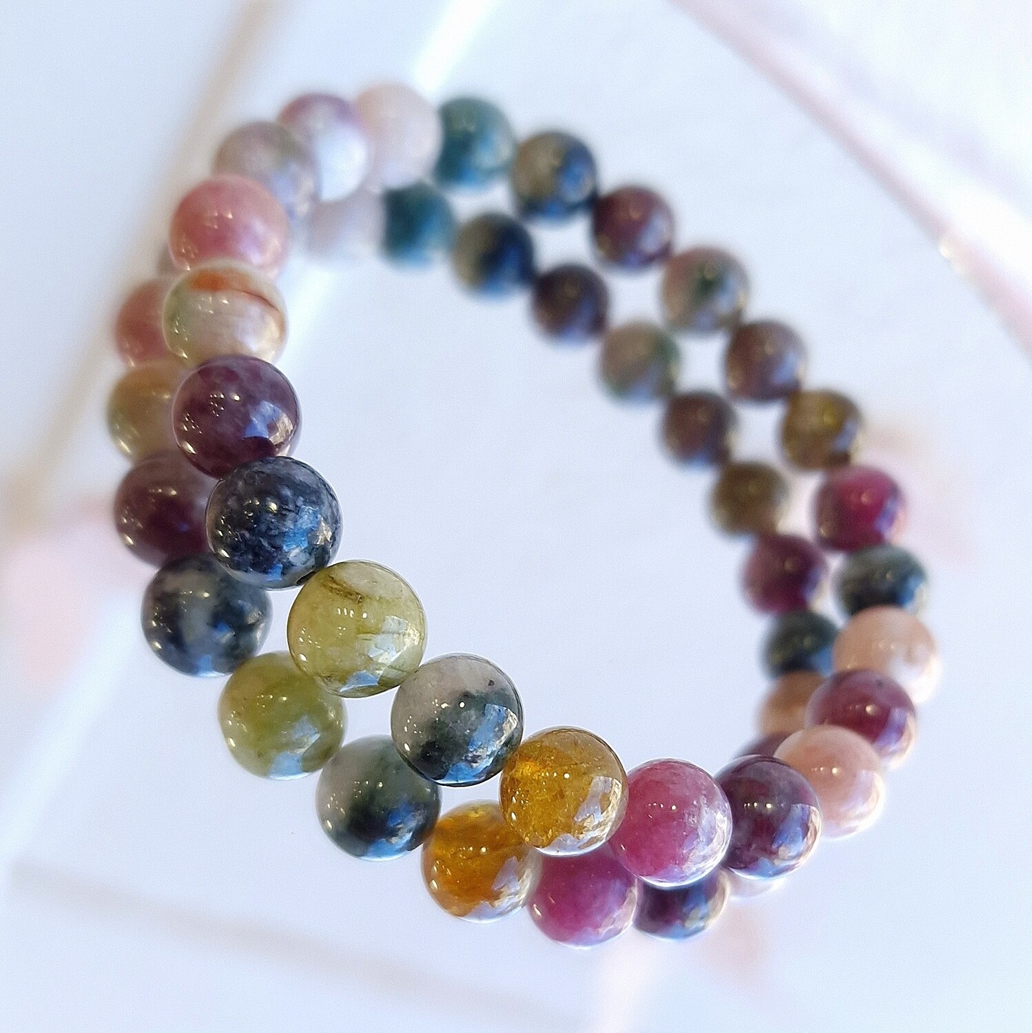 Bracelet Tourmaline Multicolore AA ø8 19 cm