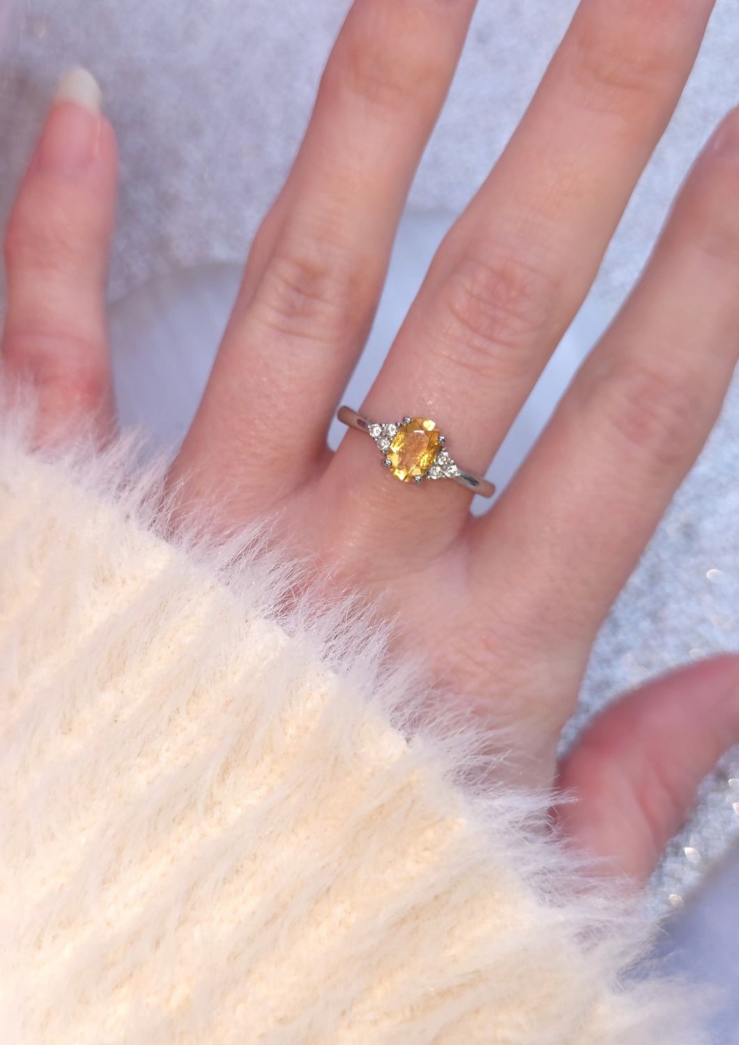 Bague Citrine Naturelle