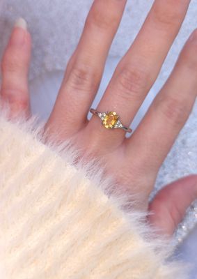 Bague Citrine Naturelle
