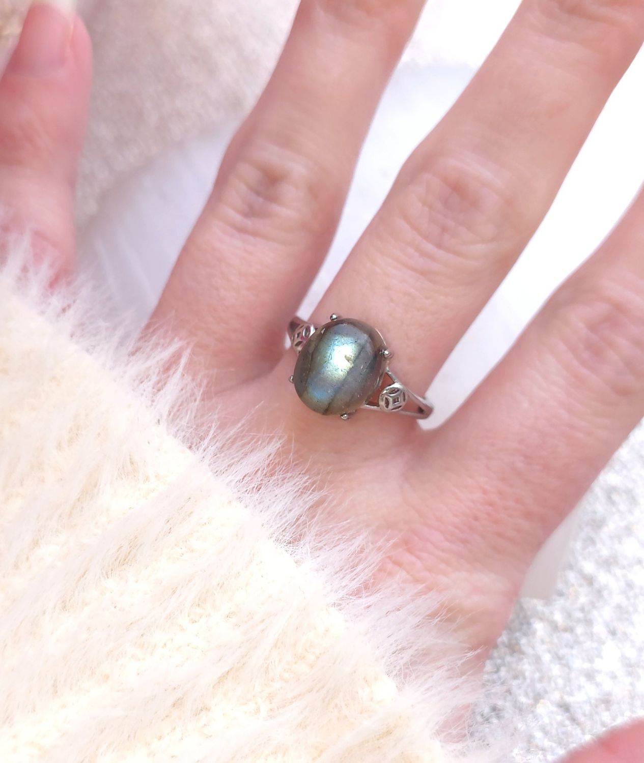 Bague Labradorite Bleue AAA n°1