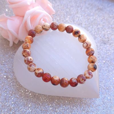 Bracelet Agate Peau de Serpent ø8