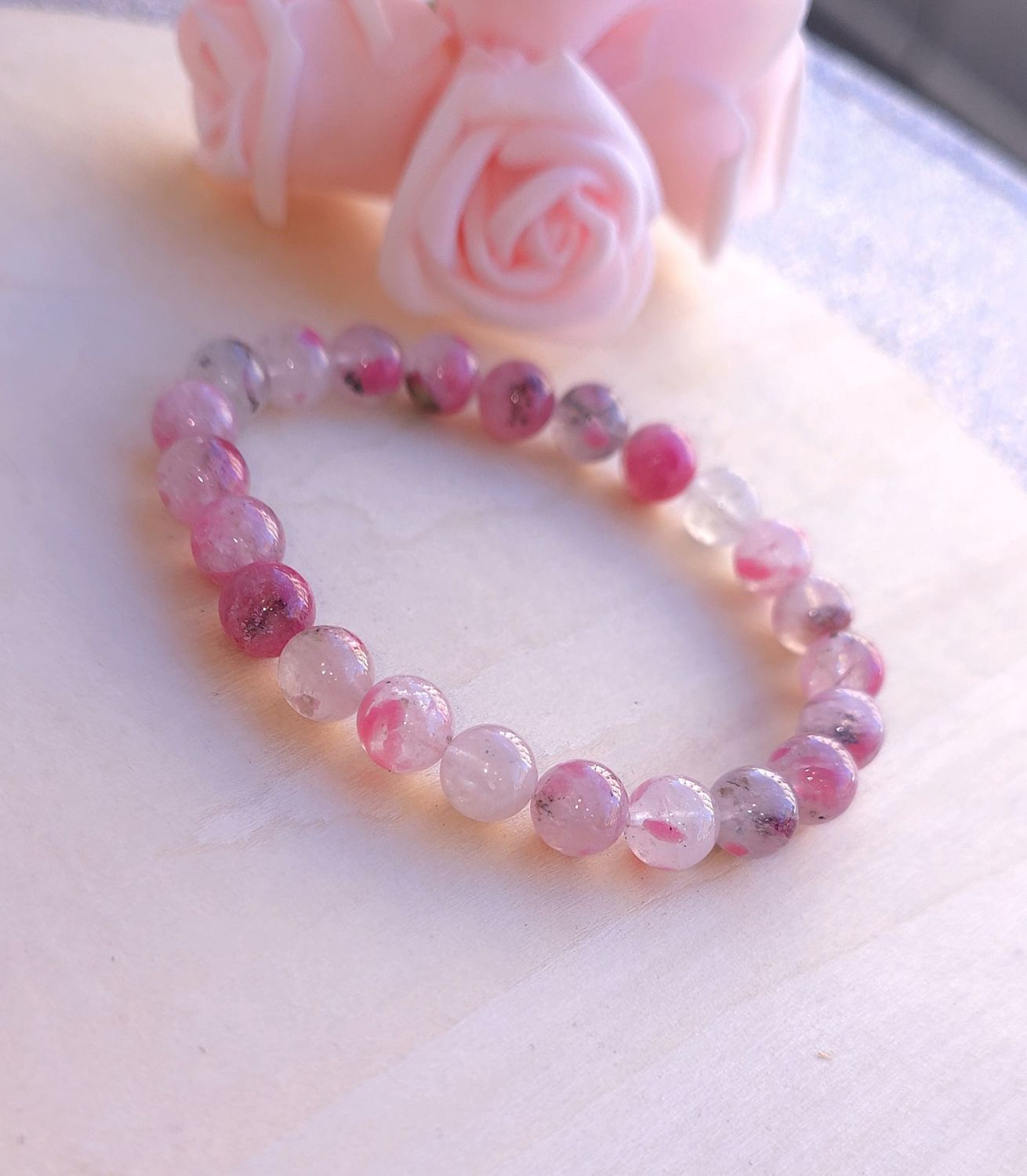 Cristal Fleur de Rhodonite ø8