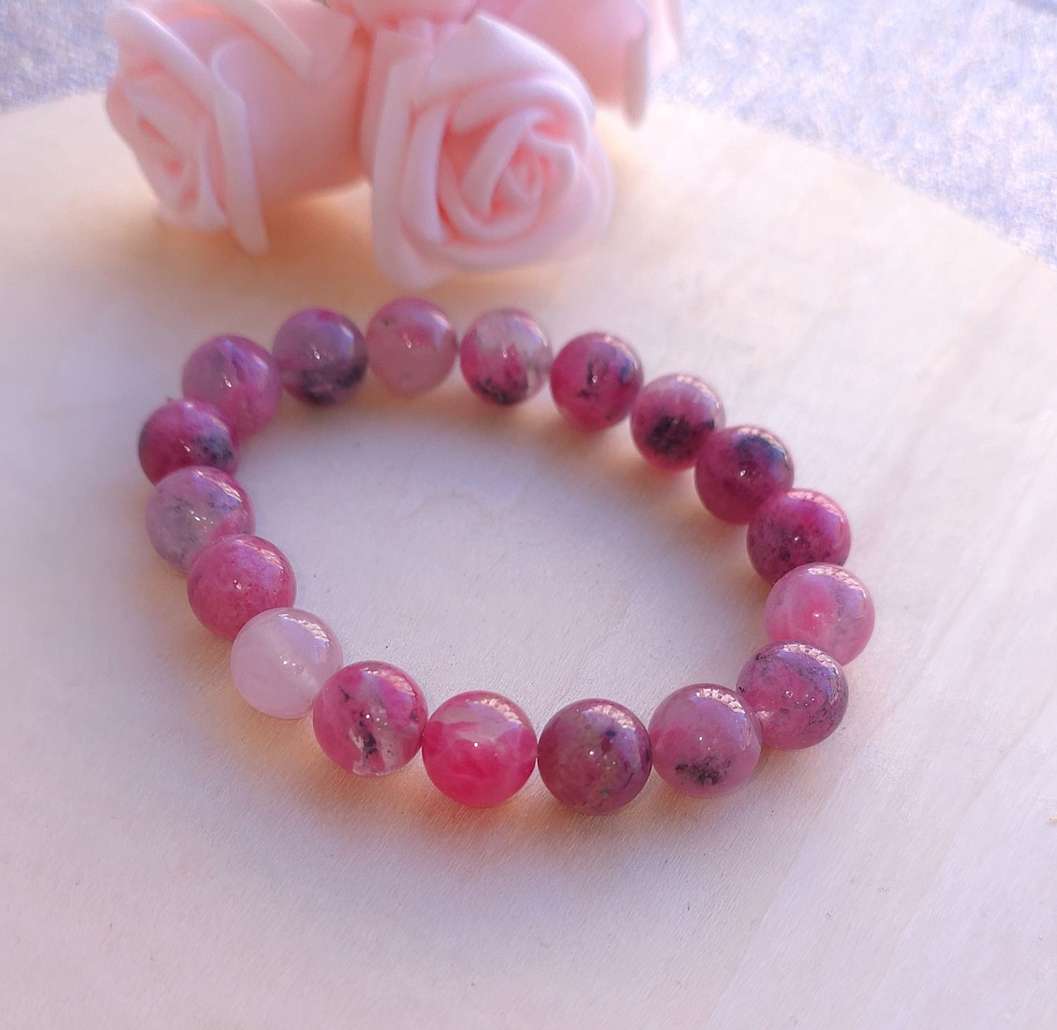 Cristal Fleur de Rhodonite ø10