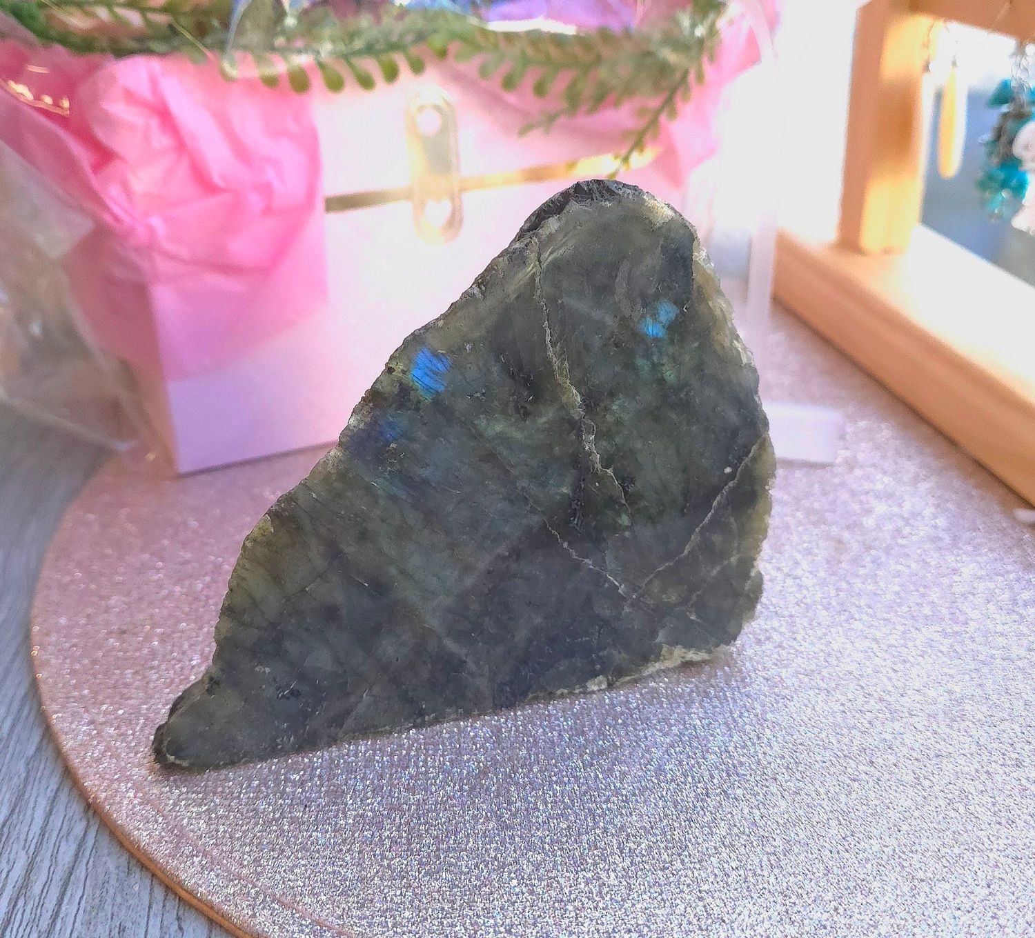229.Labradorite 1 face Brut 1 face Poli