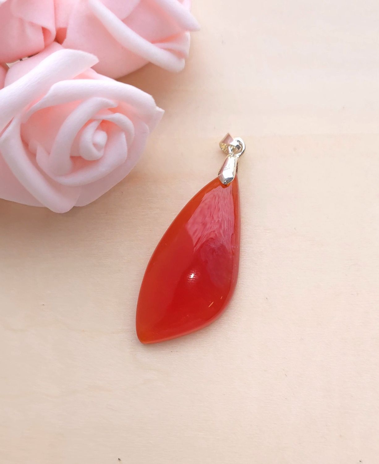 Cornaline pendentif larme