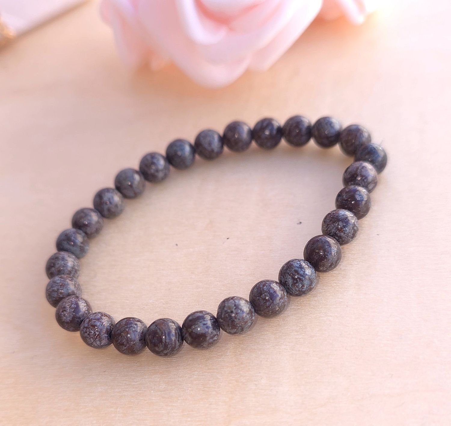 Bracelet Obsidienne Fleurie Marron ø6