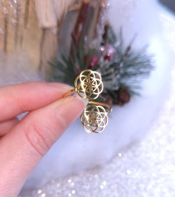 Bague fleur de vie - Doré 