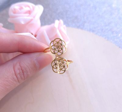 Bague fleur de vie - Doré 