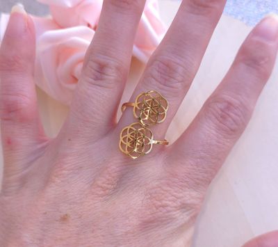 Bague fleur de vie - Doré 