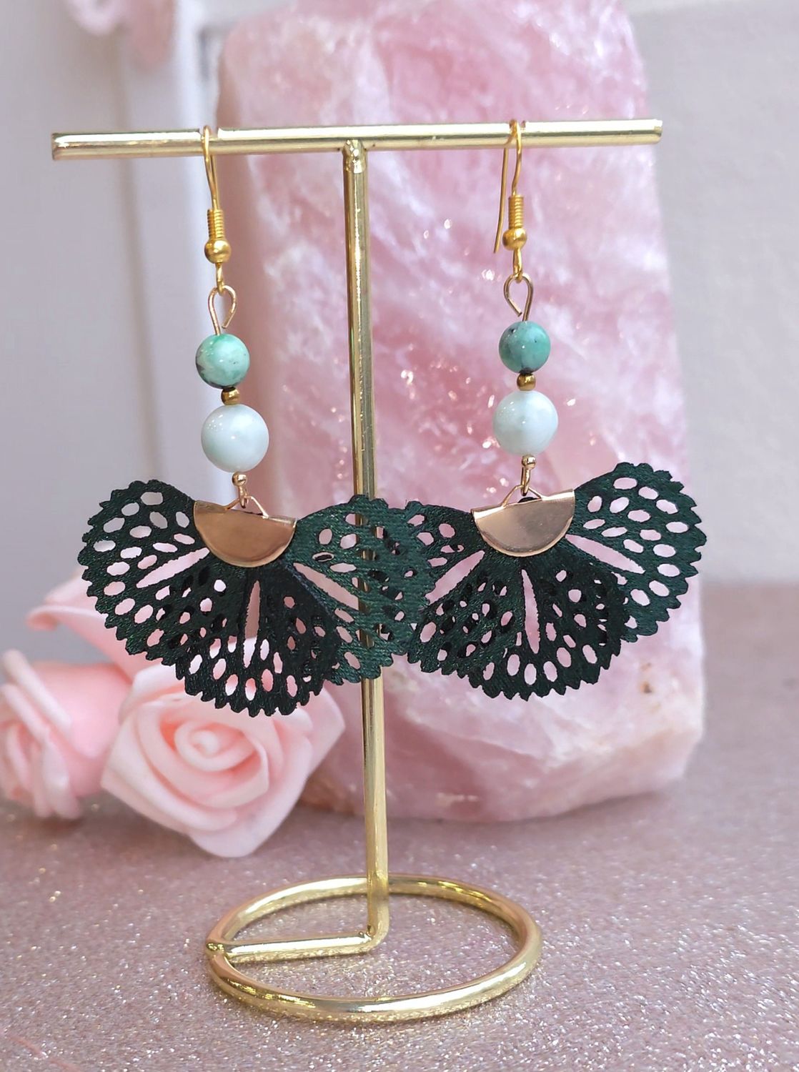 Boucle Valentine • Garniérite/Variscite (Unique)