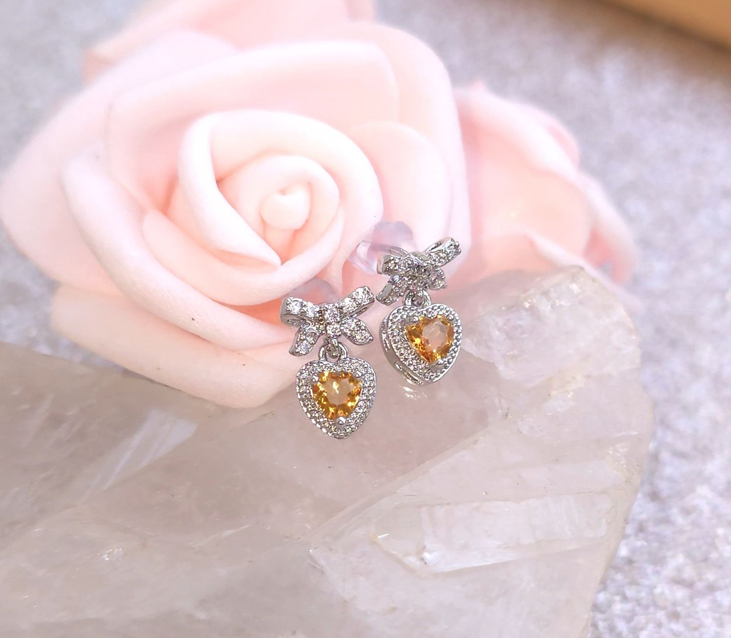 Boucle Citrine Naturelle • Argent 925