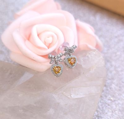 Boucle Citrine Naturelle • Argent 925