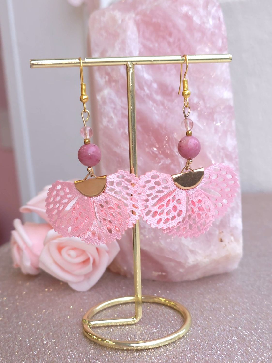 Boucle Valentine • Rhodonite/Quartz Cerise (Unique)