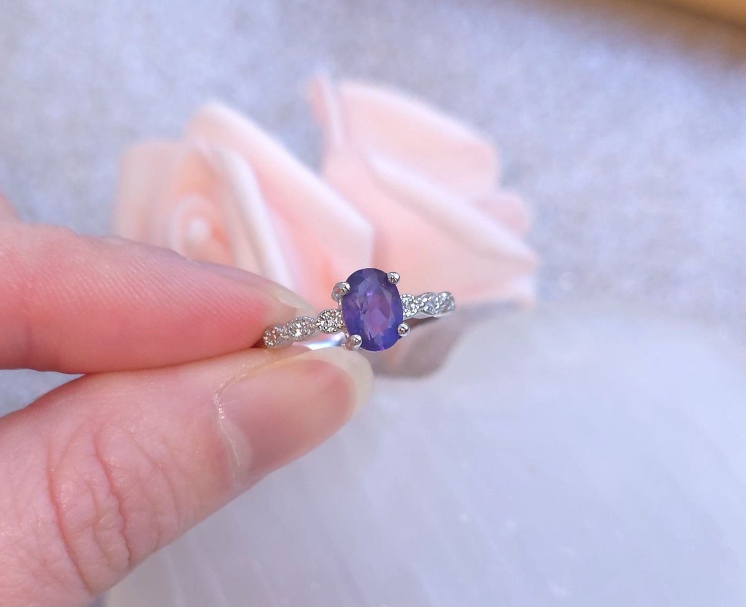 Bague Fluorite Violet/Bleue n°4