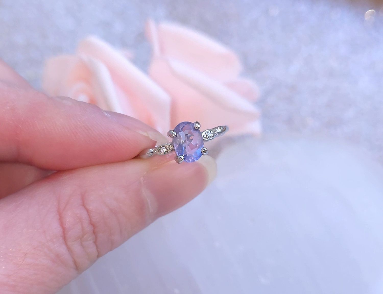 Bague Fluorite Violet Clair n°5