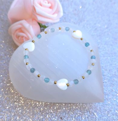 Bracelet Création • Nacre/Pierre de Lune/Apatite