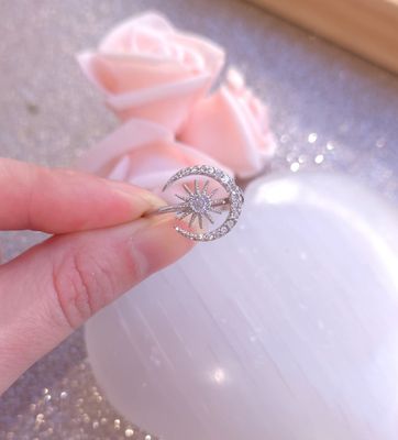 Bague Cristal de Roche - Acier Inoxydable 