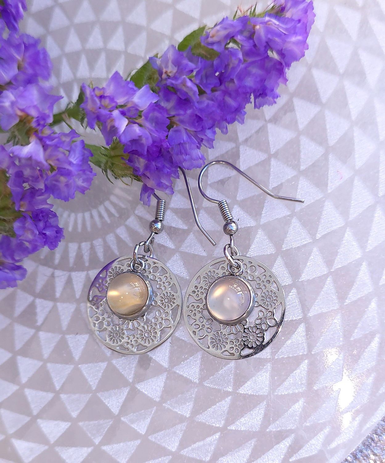 Boucle Pendante • Agate Indienne n°2