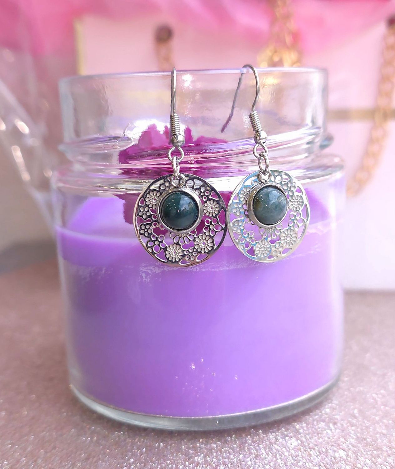 Boucle Pendante • Agate Indienne n°4