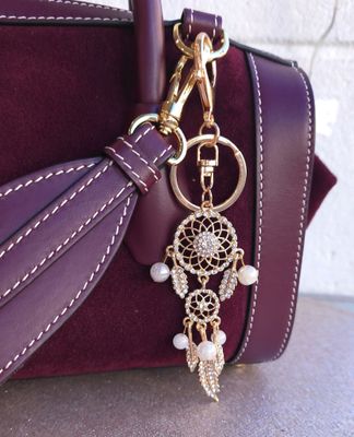 Bijoux de Sac/Porte Clés - Agate Irisée/Jade blanc 