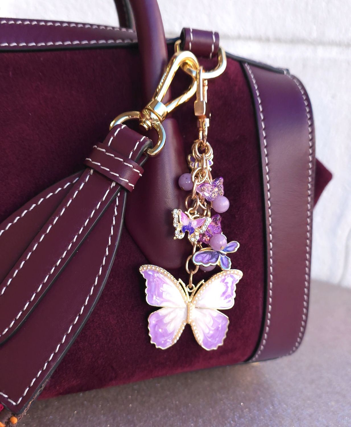 Bijoux de Sac/Porte Clés Papillon - Lépidolite 