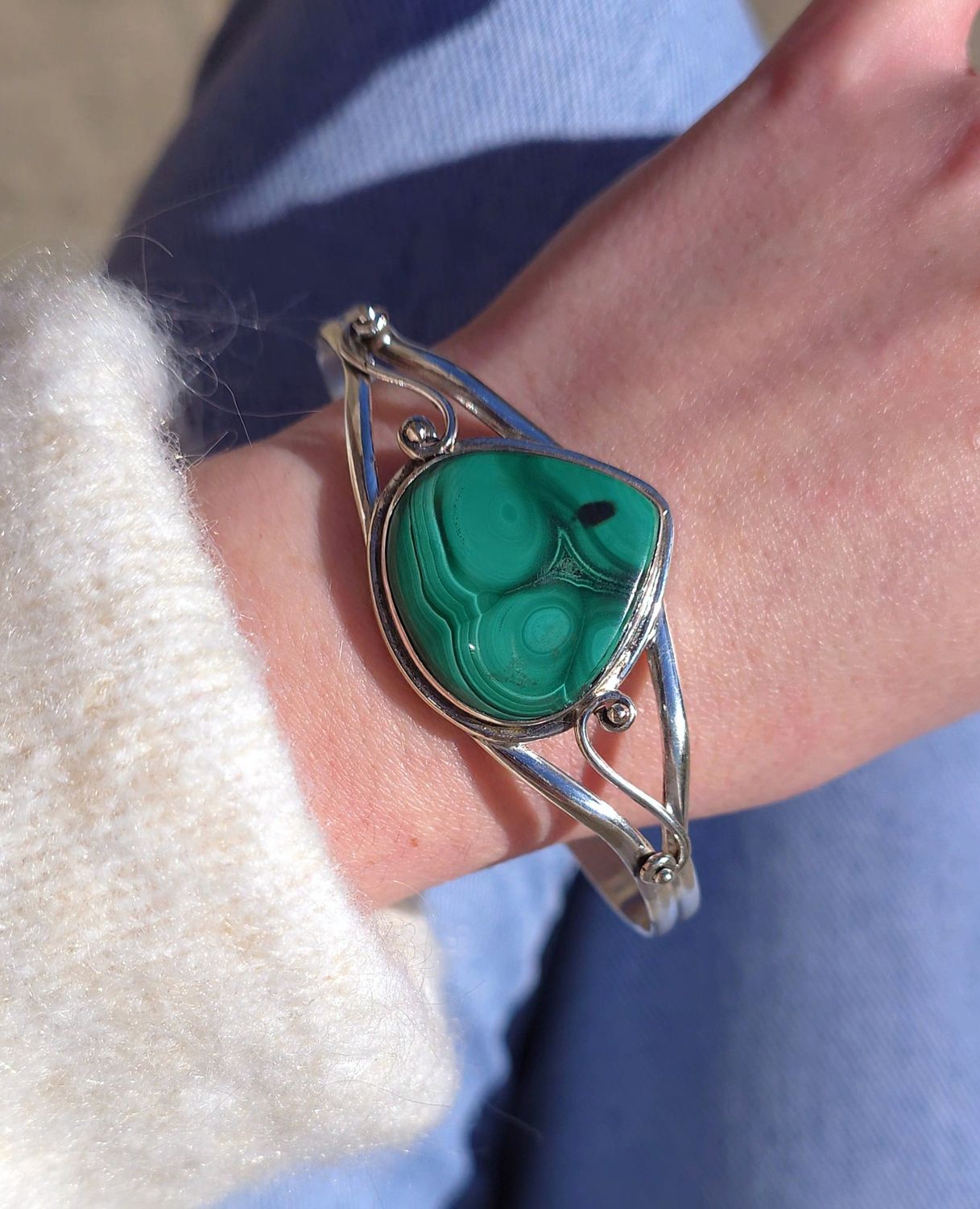 Jonc Malachite • Argent 925