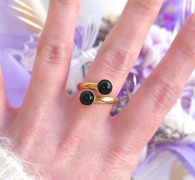 Bague Tourmaline Noire • Acier inoxydable 