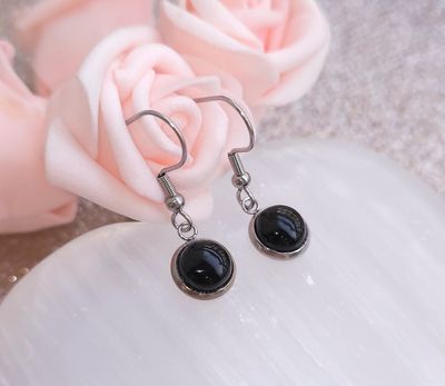 Boucle Pendante • Tourmaline Noire