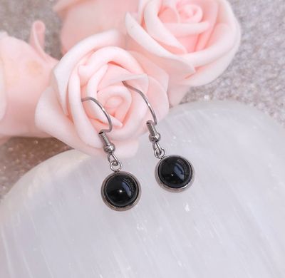 Boucle Pendante • Tourmaline Noire