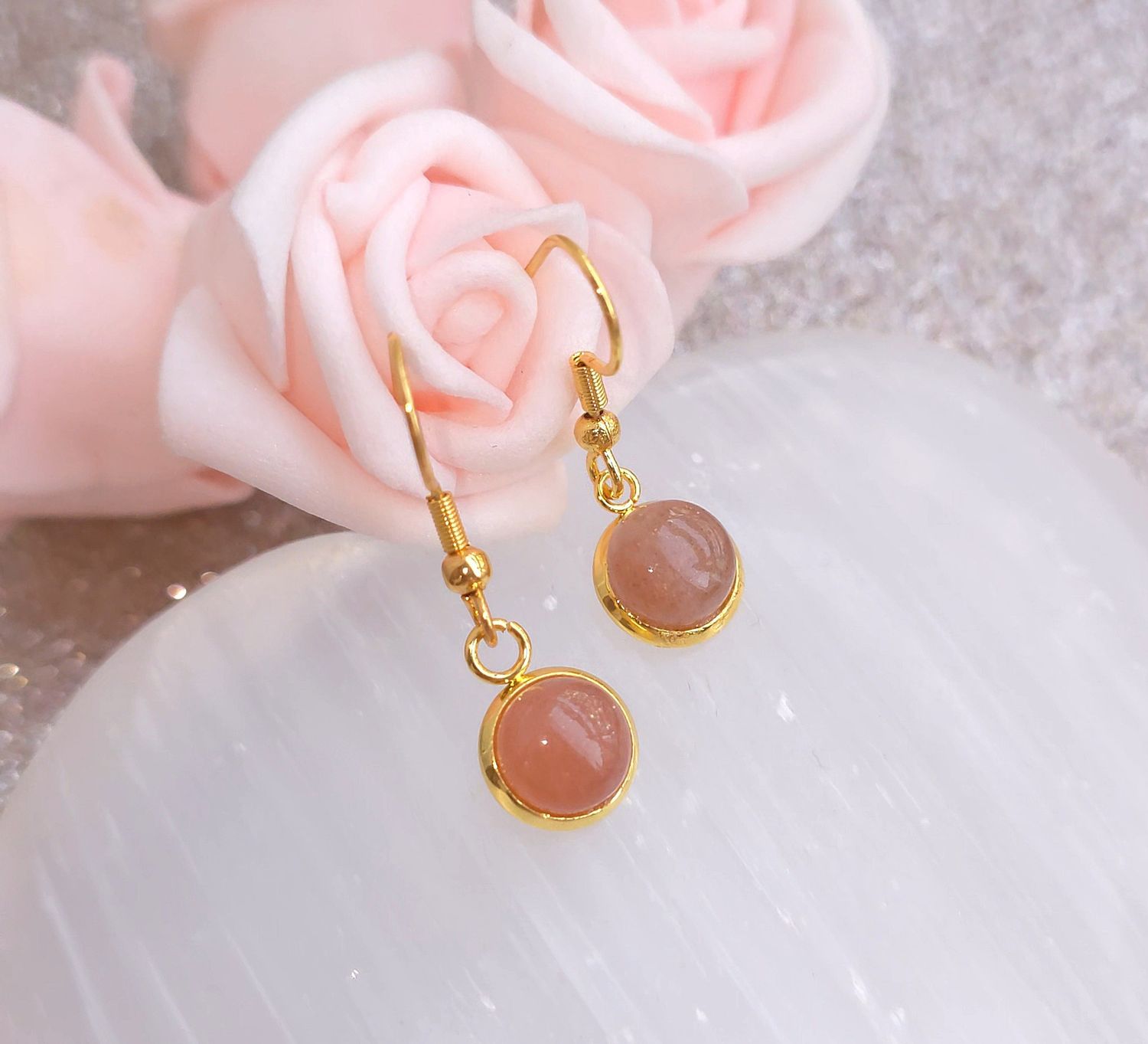 Boucle Pendante • Pierre de Lune Peche