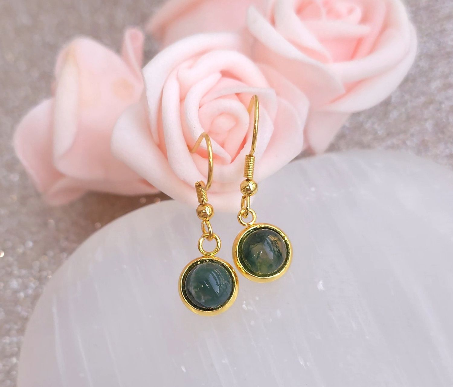 Boucle Pendante • Agate Mousse