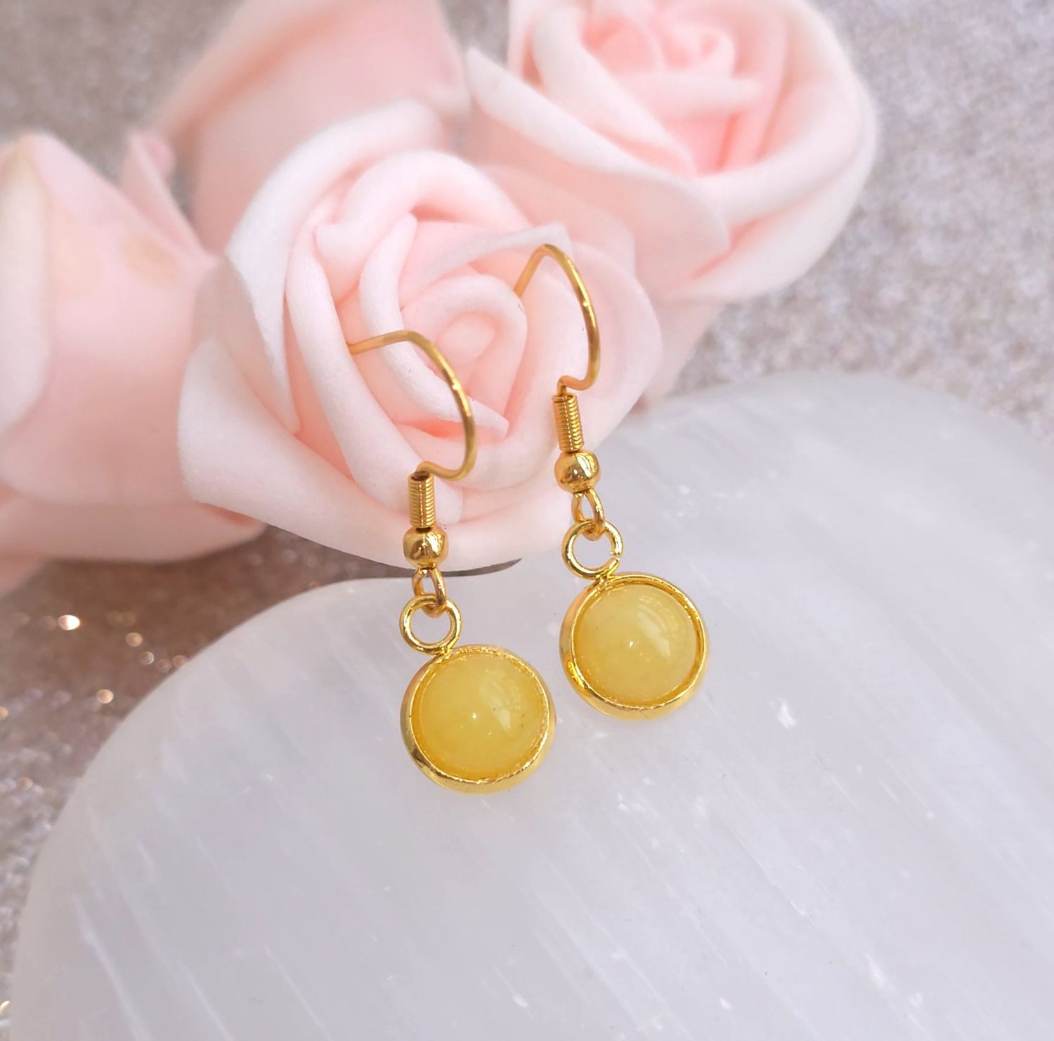 Boucle Pendante • Opale Jaune 