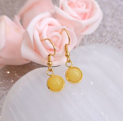 Boucle Pendante • Opale Jaune 