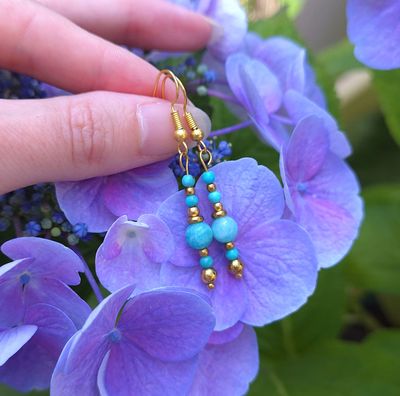 Boucle Turquoise Arizona et amazonite