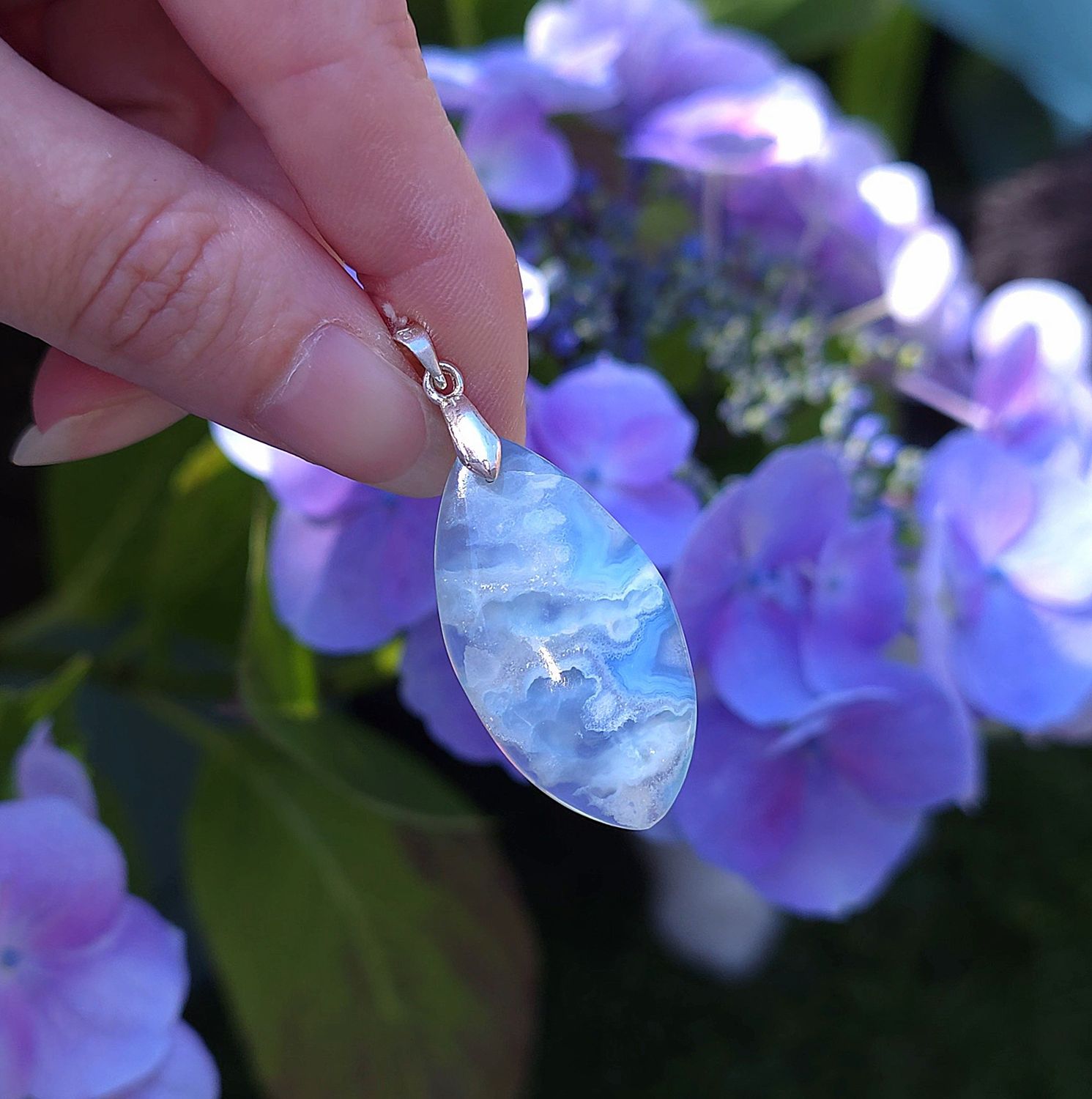 Agate plume Bleue n°1