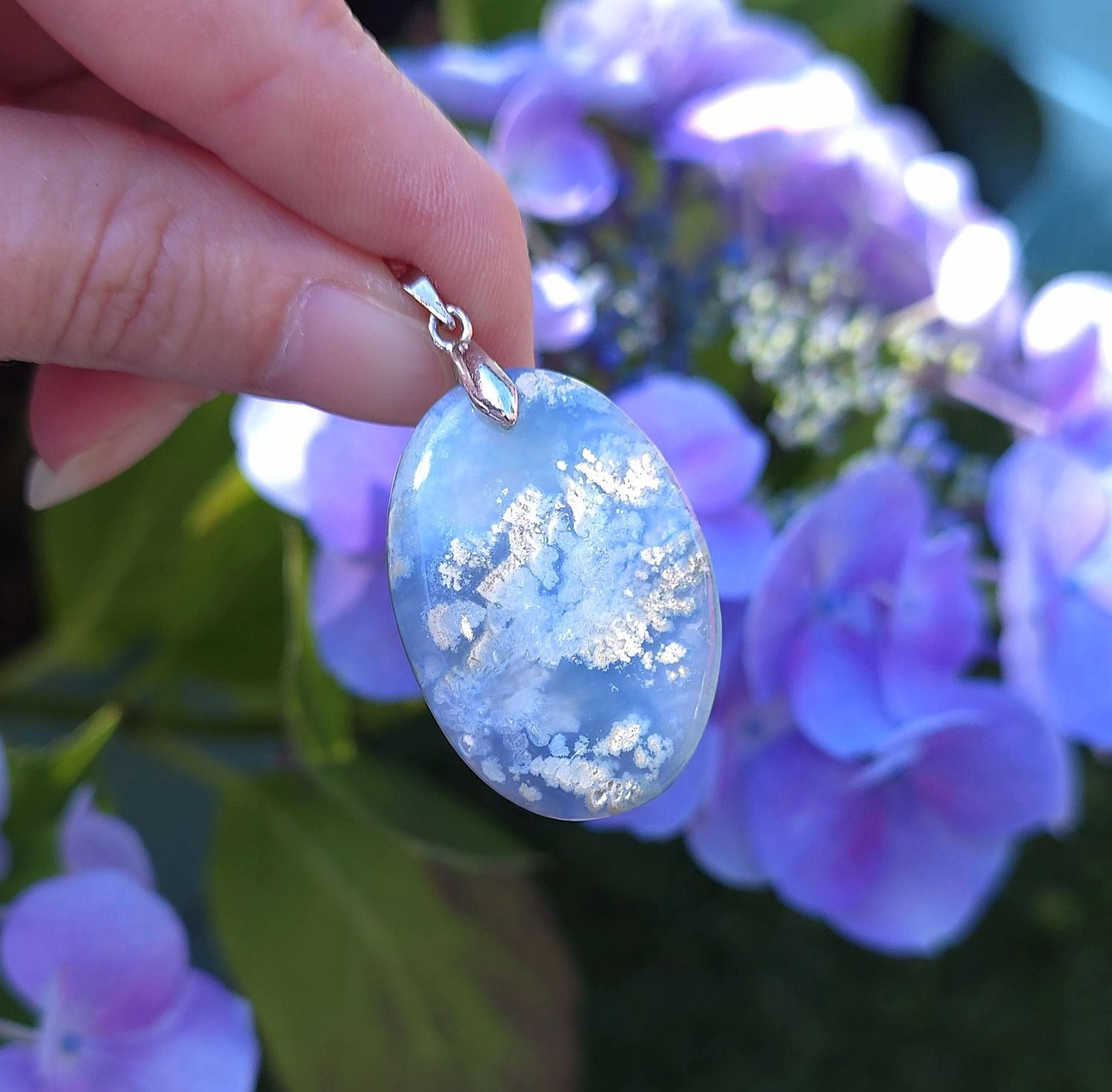 Agate plume Bleue n°2