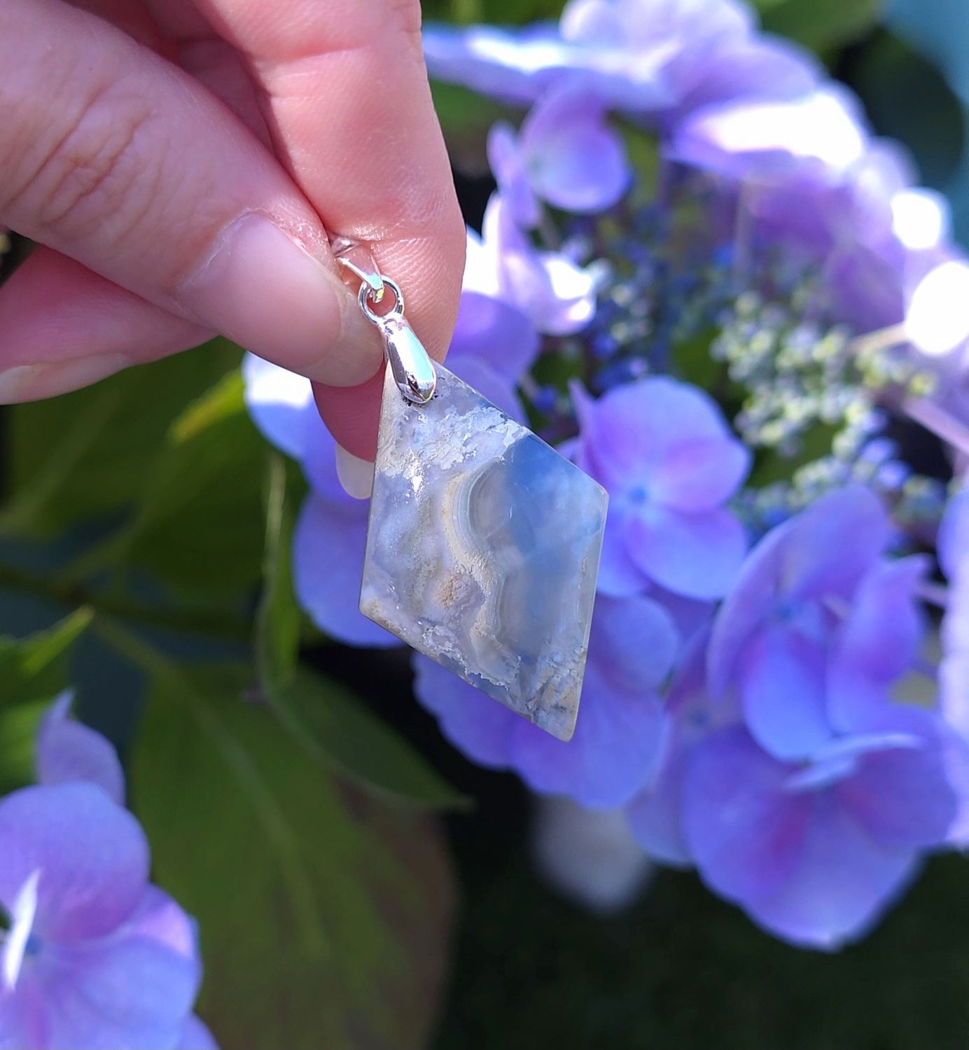 Agate plume Bleue n°3